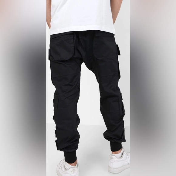 NWT-Sixth June Paris Large tactical cargo pants Black - Picture 5 of 9